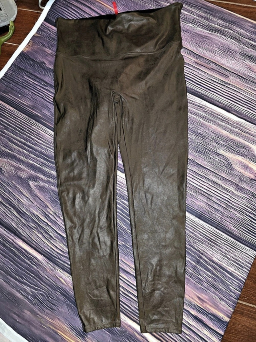 SPANX Faux Leather Leggings in Brown Size 3x